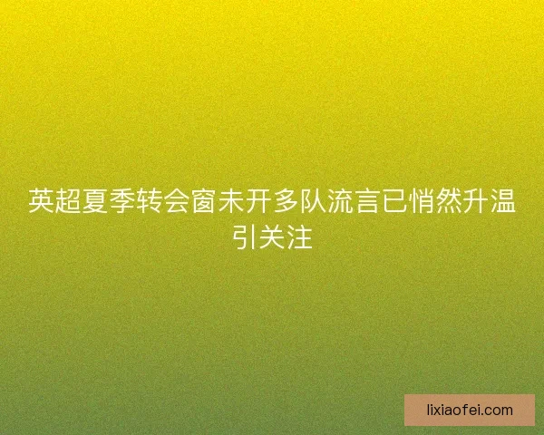 英超夏季转会窗未开多队流言已悄然升温引关注